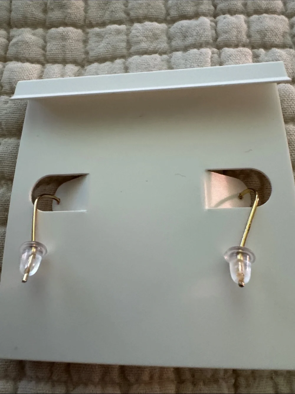 Tory Burch Gold and Pearl Drop Earrings with Logo Accent